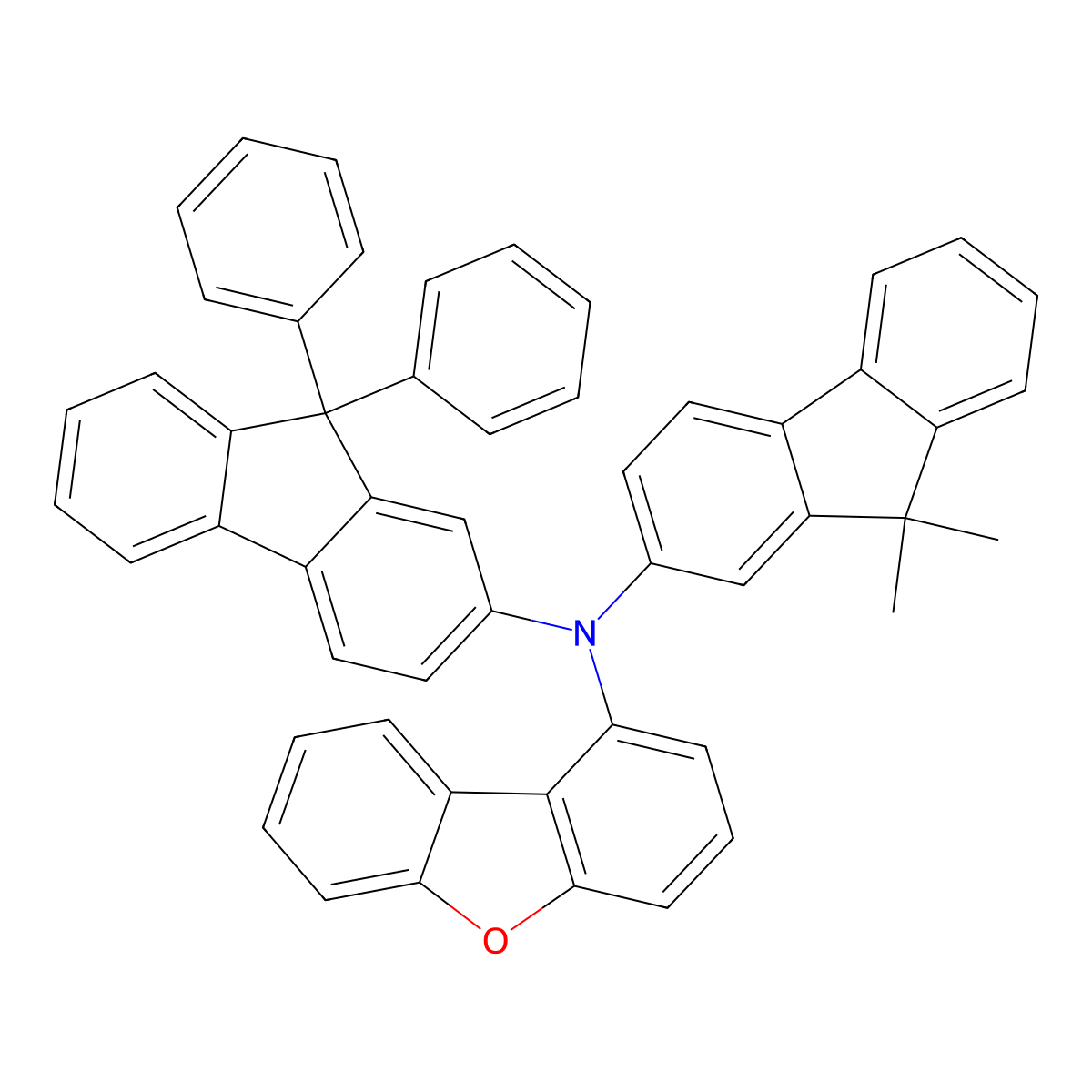 N-(9,9-Dimethyl-9H-fluoren-2-yl)-N-(9,9-diphenyl-9H-fluoren-2-yl)dibenzo[b,d]furan-1-amine molecular structure, CAS 2356086-93-4