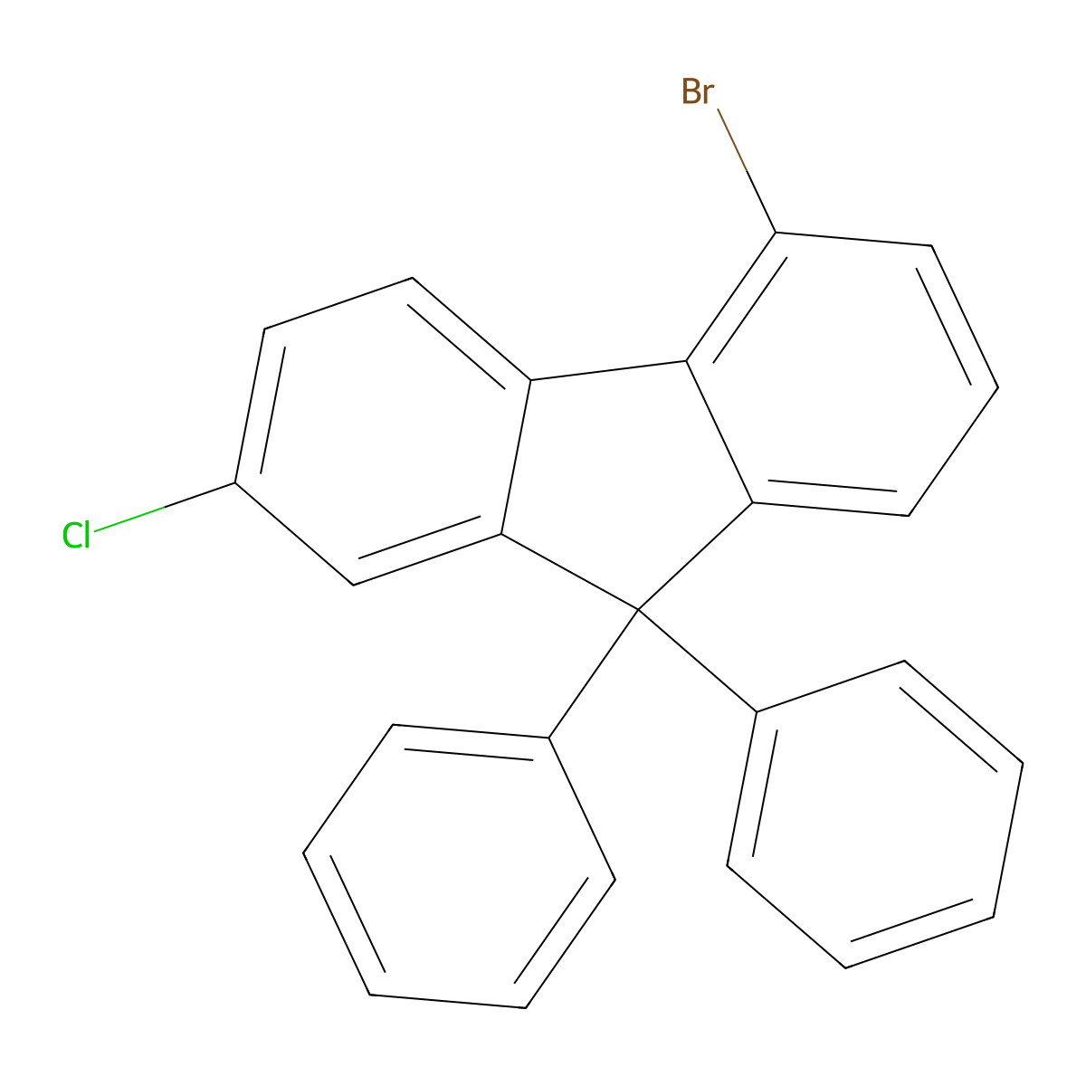 5-Bromo-2-chloro-9,9-diphenyl-9H-fluorene molecular structure, CAS 2356108-21-7