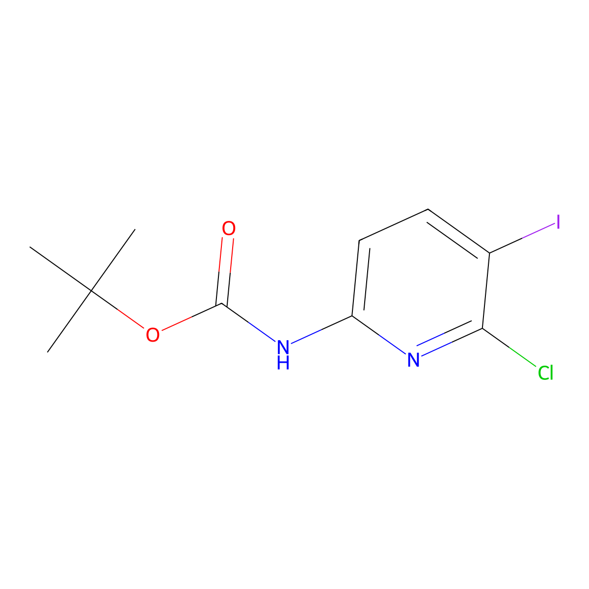 tert-butyl N-(6-chloro-5-iodopyridin-2-yl)carbamate molecular structure, CAS 2356122-22-8
