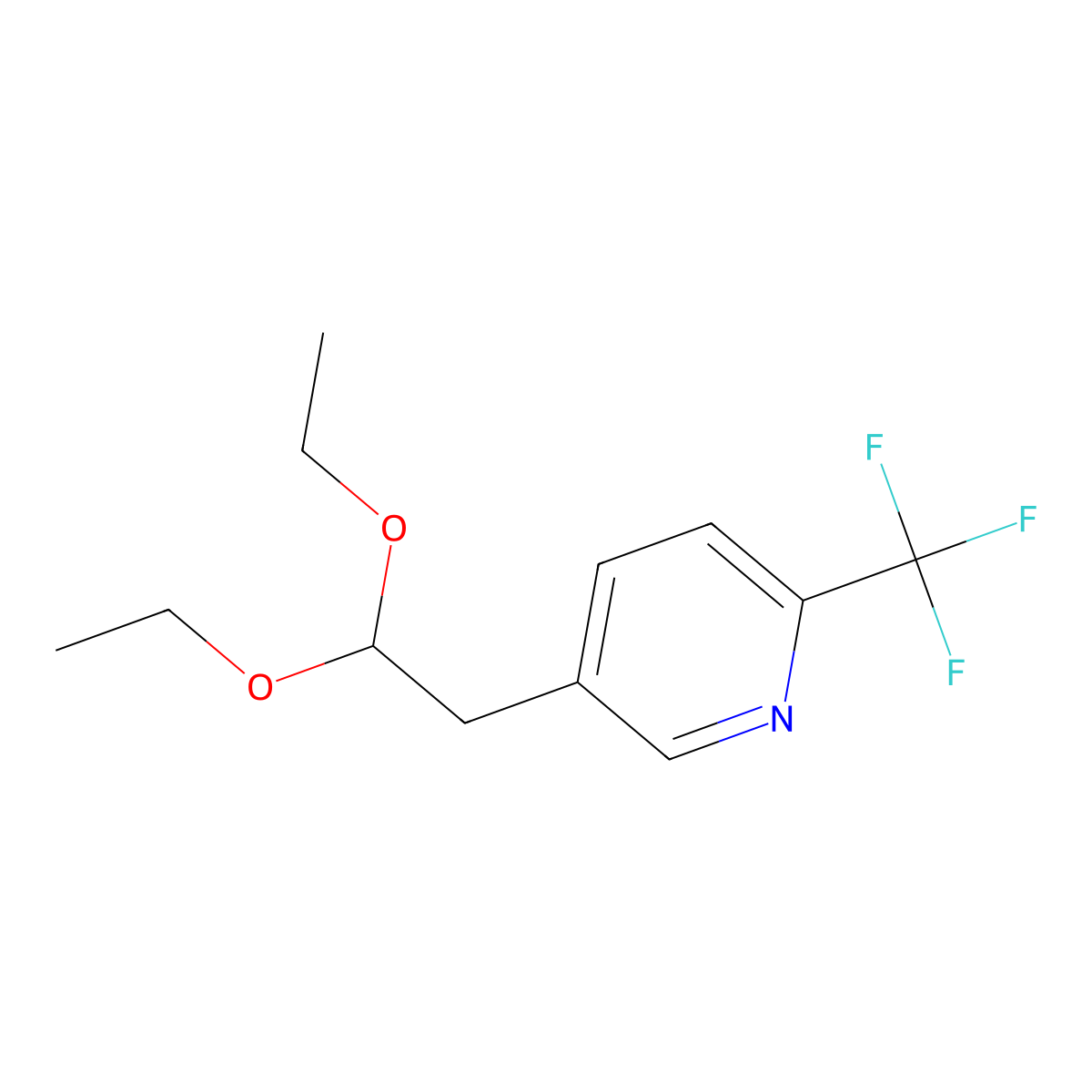 5-(2,2-Diethoxyethyl)-2-(trifluoromethyl)pyridine molecular structure, CAS 2356152-35-5