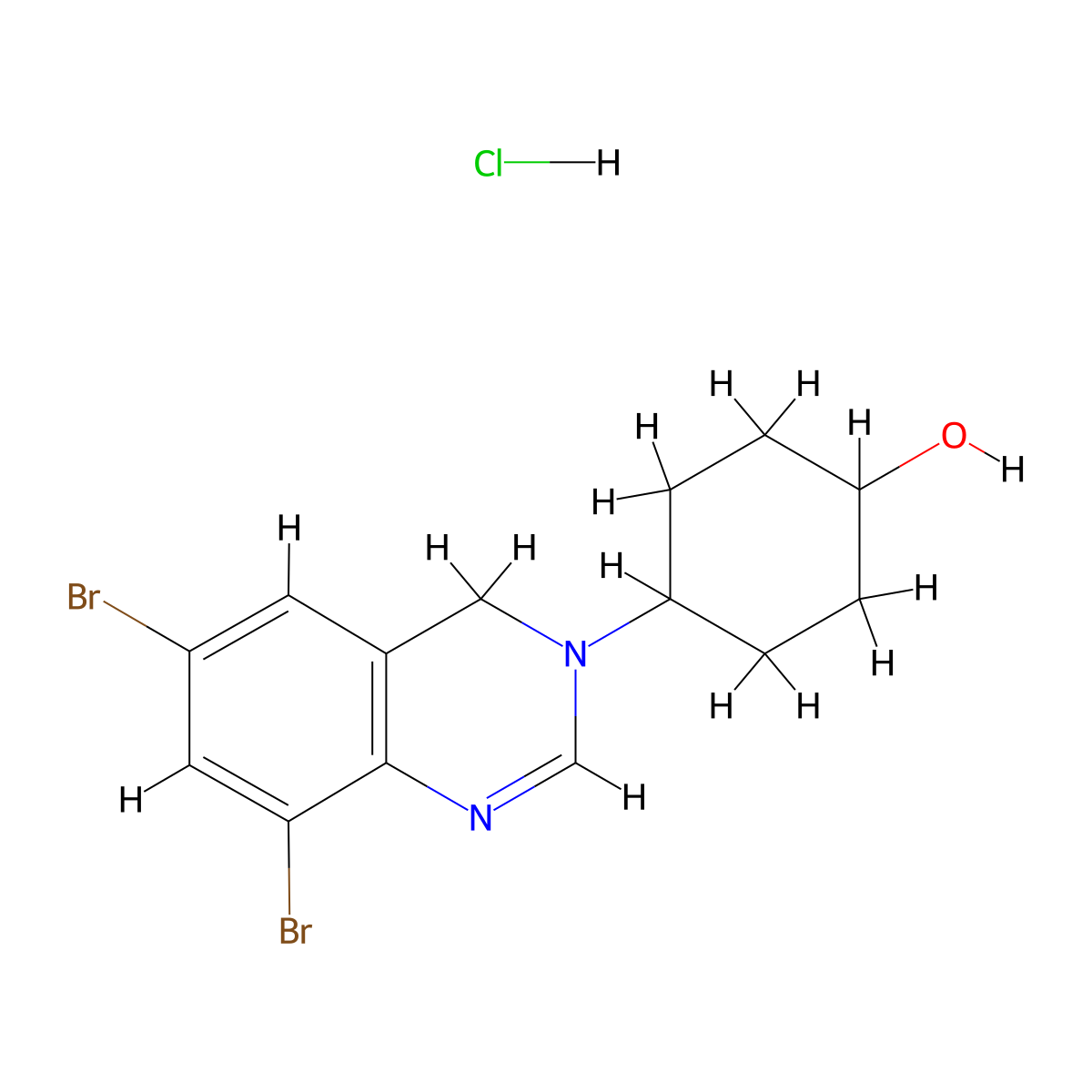 trans-4-(6,8-Dibromoquinazolin-3(4H)-yl)cyclohexanol Hydrochloride molecular structure, CAS 2356152-56-0