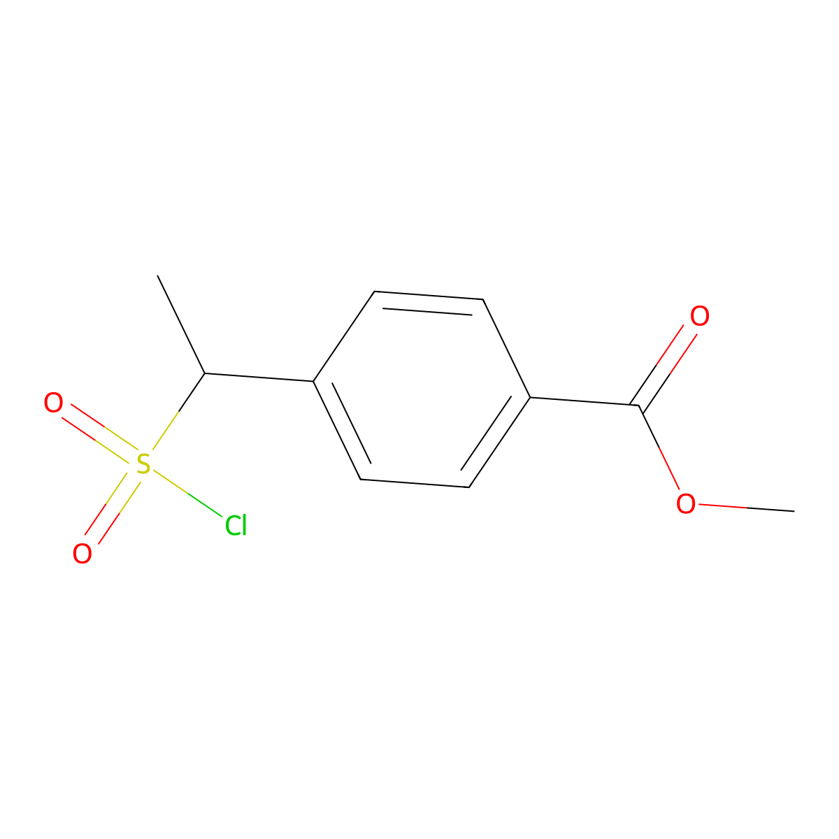 Methyl 4-[1-(chlorosulfonyl)ethyl]benzoate molecular structure, CAS 2356158-61-5