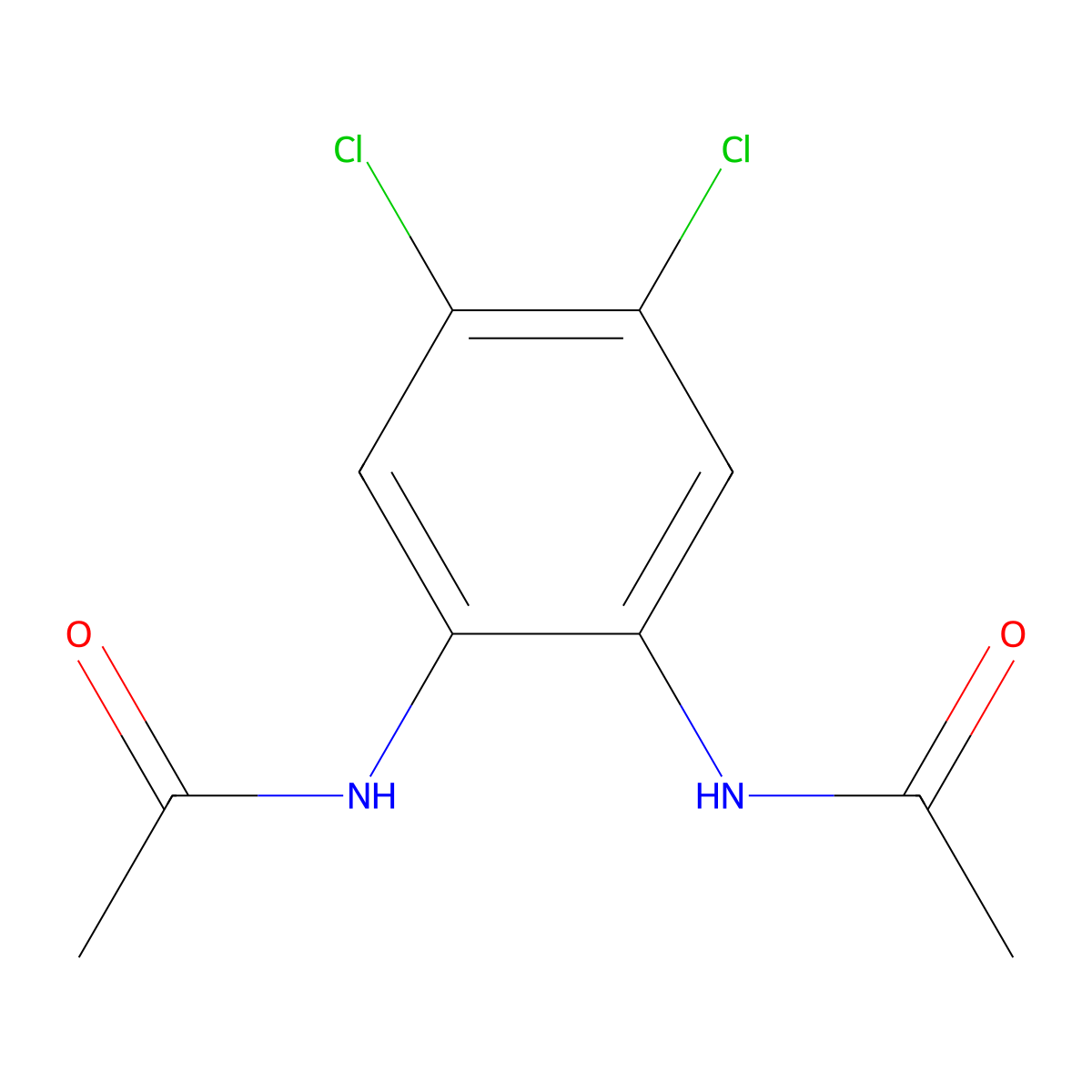 N1-[2-(acetylamino)-4,5-dichlorophenyl]acetamide molecular structure, CAS 23562-52-9