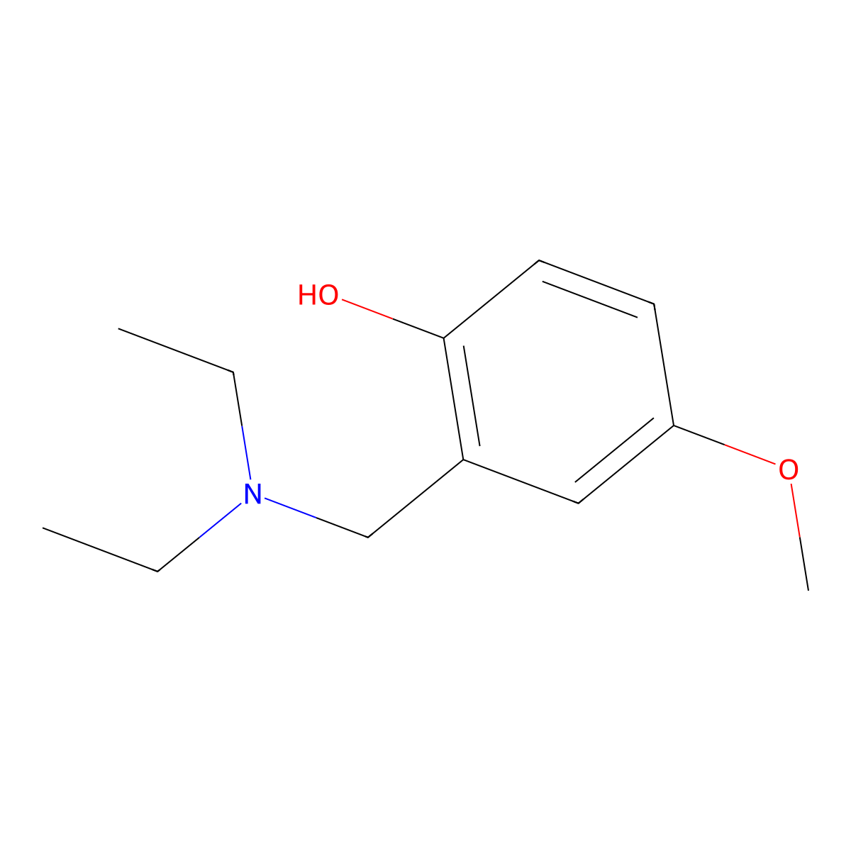 2-[(Diethylamino)methyl]-4-methoxyphenol molecular structure, CAS 23562-78-9