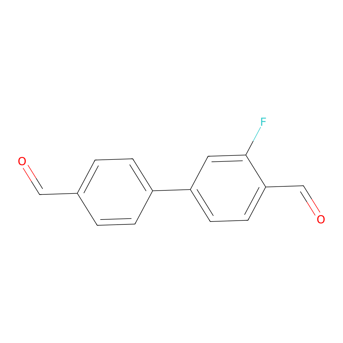 3-Fluoro[1,1'-biphenyl]-4,4'-dicarboxaldehyde molecular structure, CAS 2356249-91-5