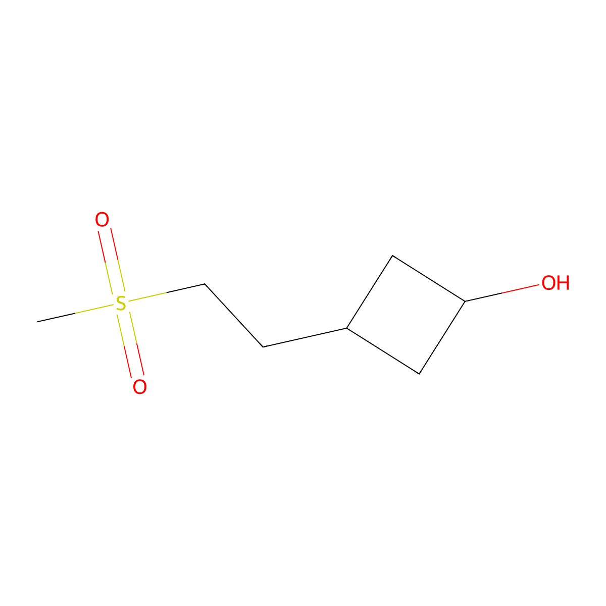 3-(2-Methanesulfonylethyl)cyclobutan-1-ol molecular structure, CAS 2356286-02-5