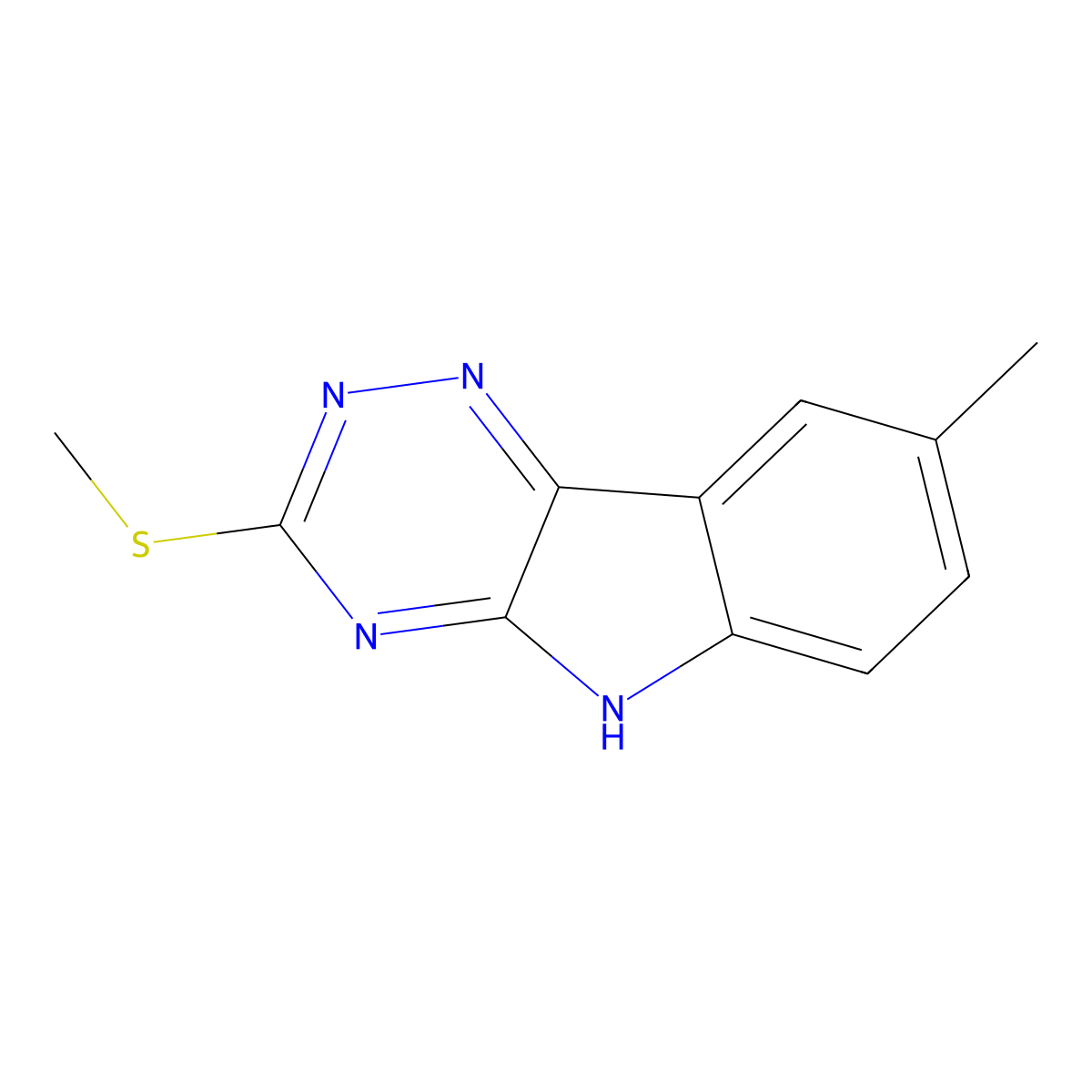 8-methyl-3-(methylsulfanyl)-5H-[1,2,4]triazino[5,6-b]indole molecular structure, CAS 23563-22-6