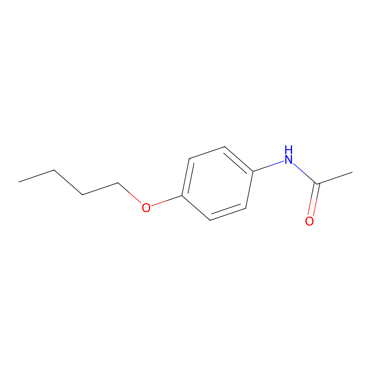 Acetamide, N-(4-butoxyphenyl)- molecular structure, CAS 23563-26-0