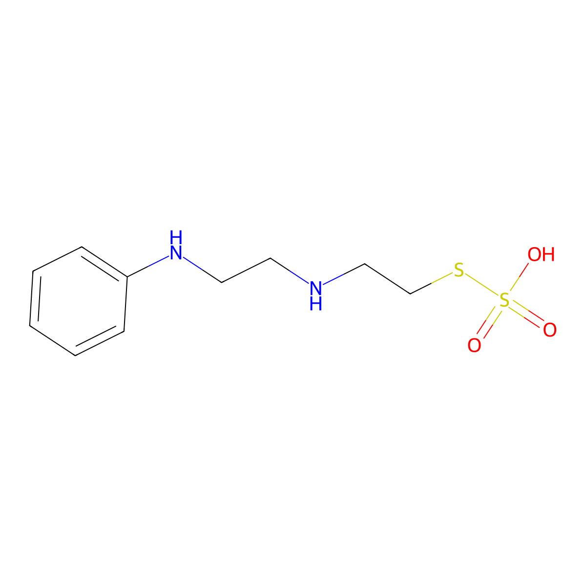 Ethanethiol, 2-((2-anilinoethyl)amino)-, hydrogen sulfate (ester) molecular structure, CAS 23563-74-8
