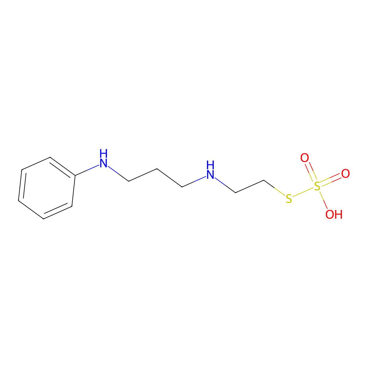 Ethanethiol, 2-((3-anilinopropyl)amino)-, hydrogen sulfate (ester) molecular structure, CAS 23563-75-9