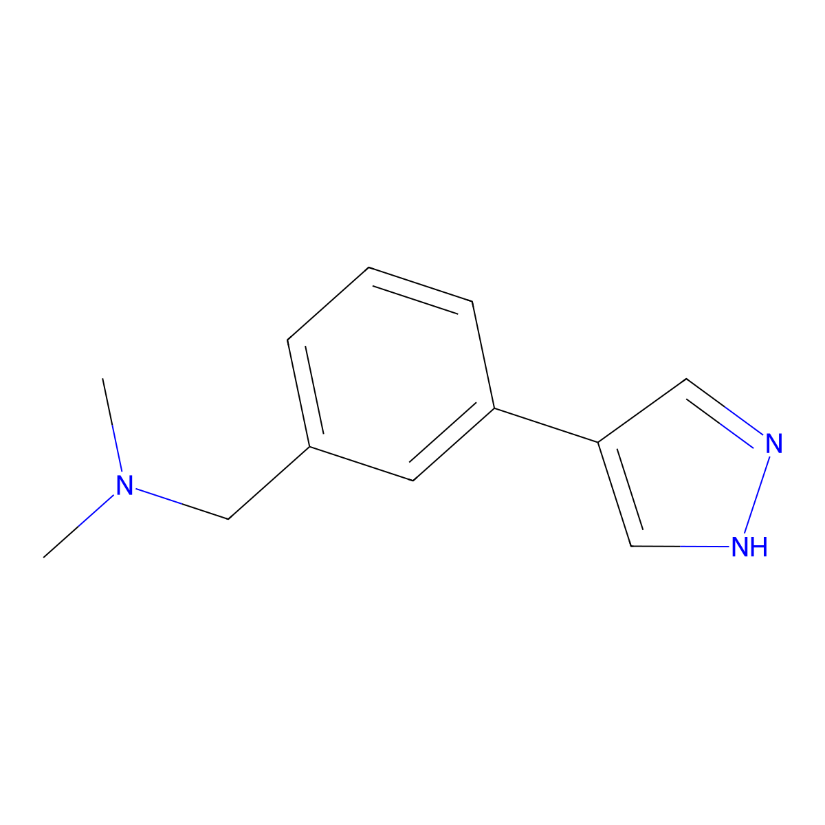 dimethyl({[3-(1H-pyrazol-4-yl)phenyl]methyl})amine molecular structure, CAS 2356376-83-3