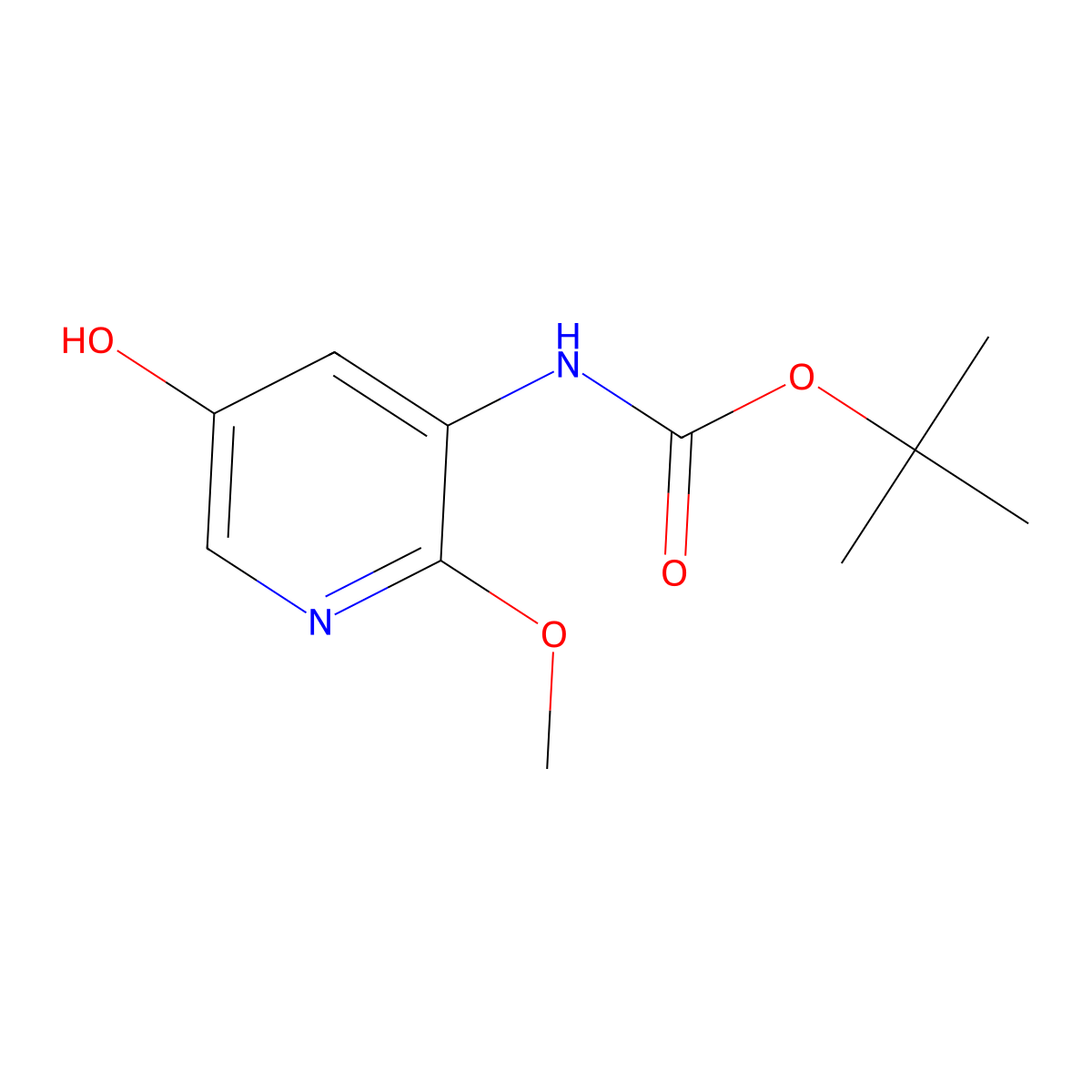 tert-Butyl (5-hydroxy-2-methoxypyridin-3-yl)carbamate molecular structure, CAS 2356445-96-8