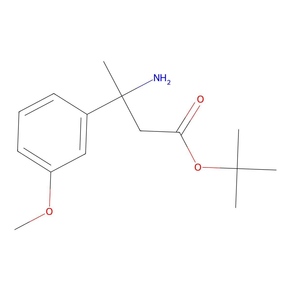 Tert-butyl 3-amino-3-(3-methoxyphenyl)butanoate molecular structure, CAS 2356467-75-7