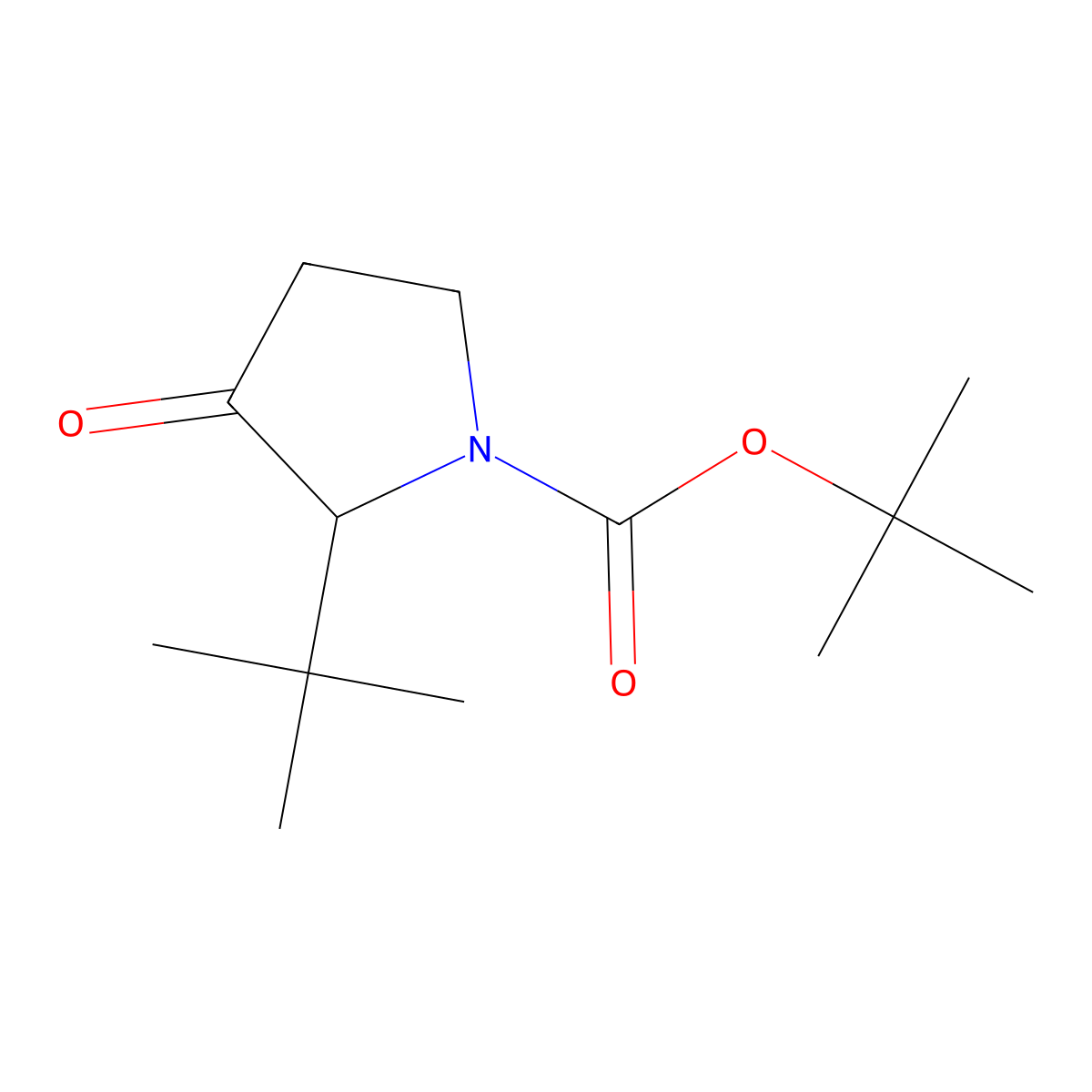 Tert-butyl 2-tert-butyl-3-oxopyrrolidine-1-carboxylate molecular structure, CAS 2356532-52-8