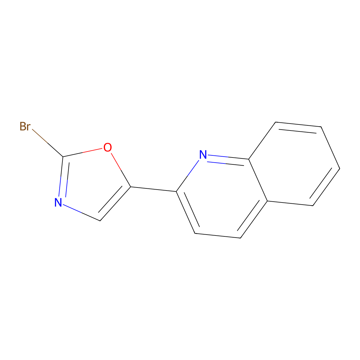 2-(2-Bromo-1,3-oxazol-5-yl)quinoline molecular structure, CAS 2356540-51-5