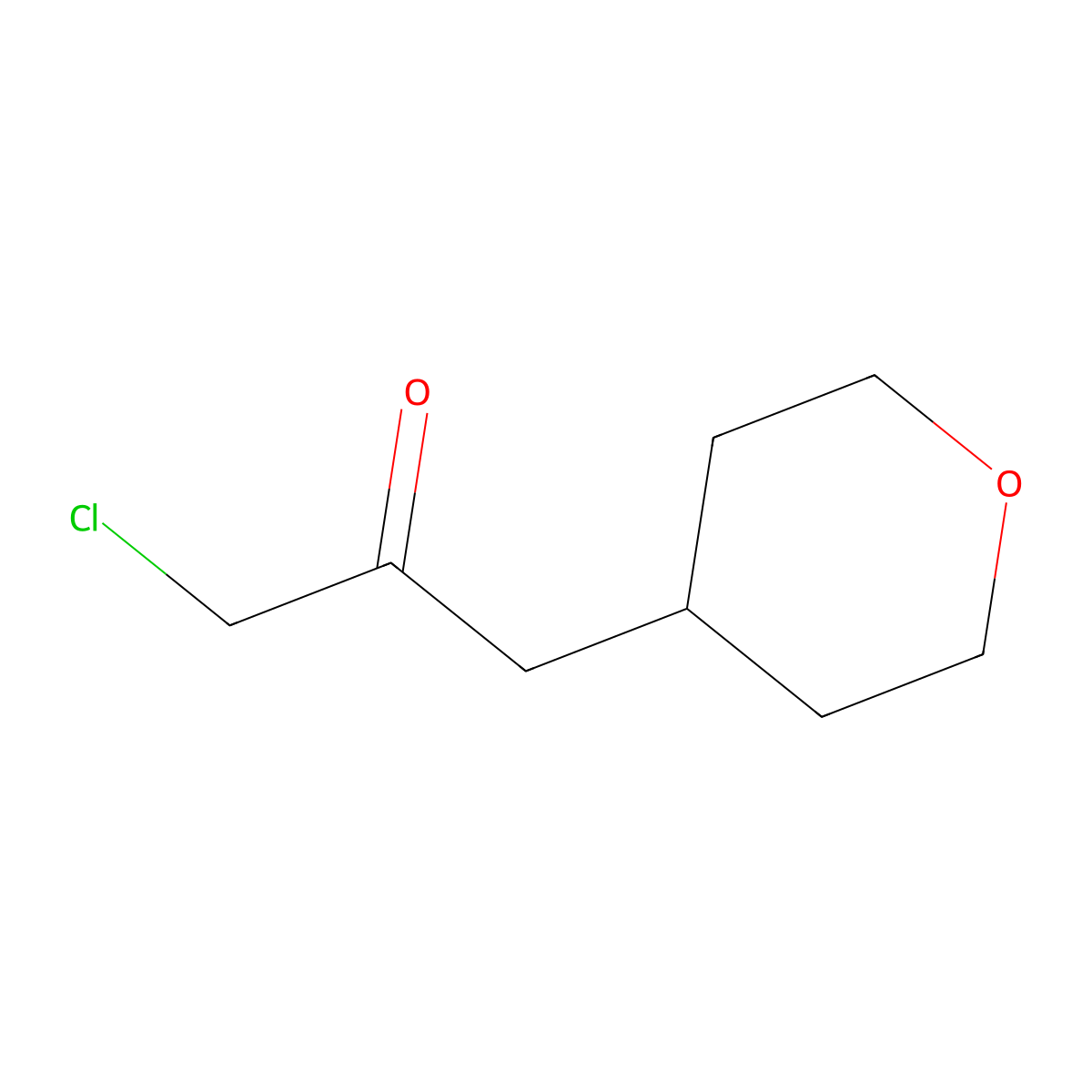 1-Chloro-3-(oxan-4-yl)propan-2-one molecular structure, CAS 2356549-34-1