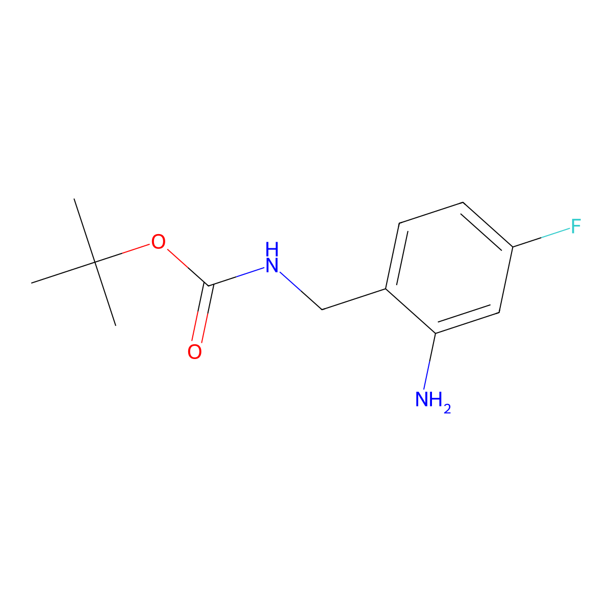 tert-butyl N-[(2-amino-4-fluorophenyl)methyl]carbamate molecular structure, CAS 2356564-22-0