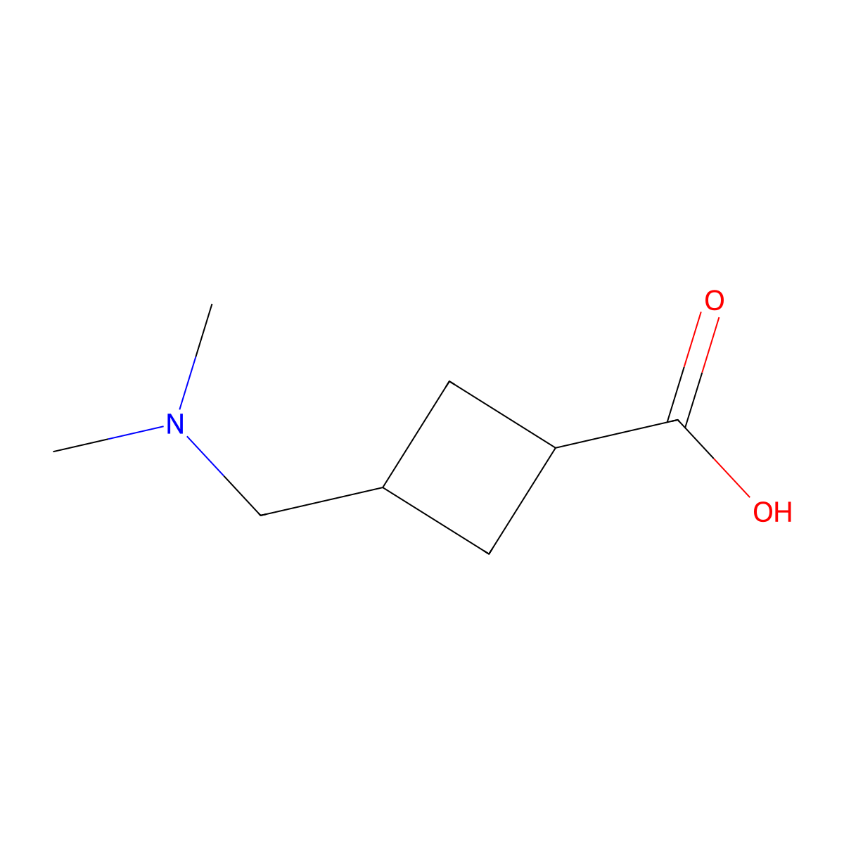 3-[(Dimethylamino)methyl]cyclobutane-1-carboxylic acid molecular structure, CAS 2356570-68-6