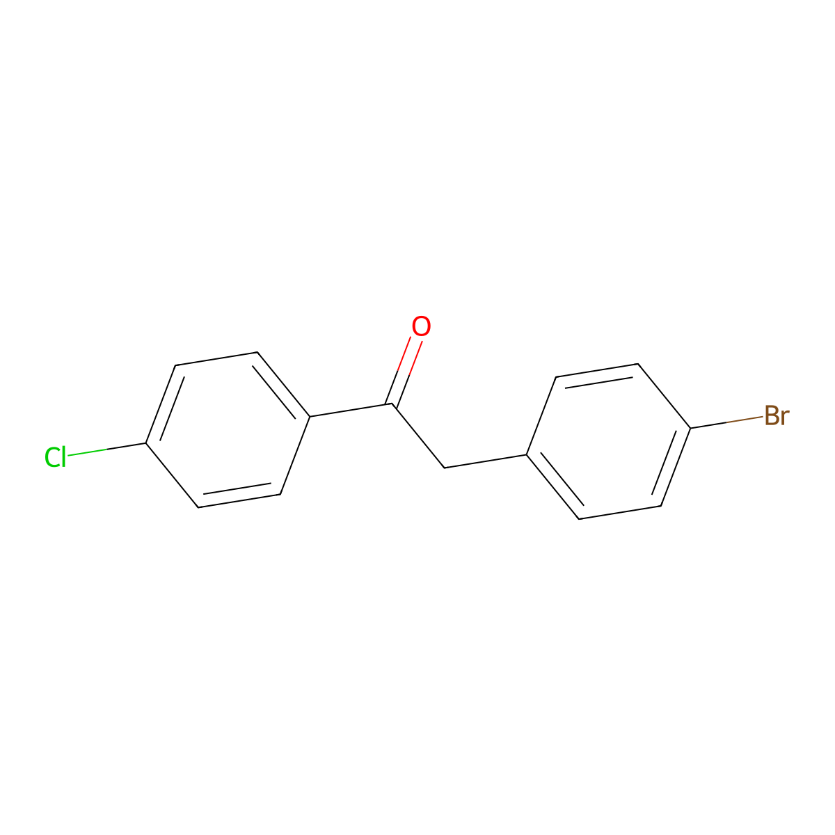 2-(4-Bromophenyl)-1-(4-chlorophenyl)ethanone molecular structure, CAS 23566-00-9