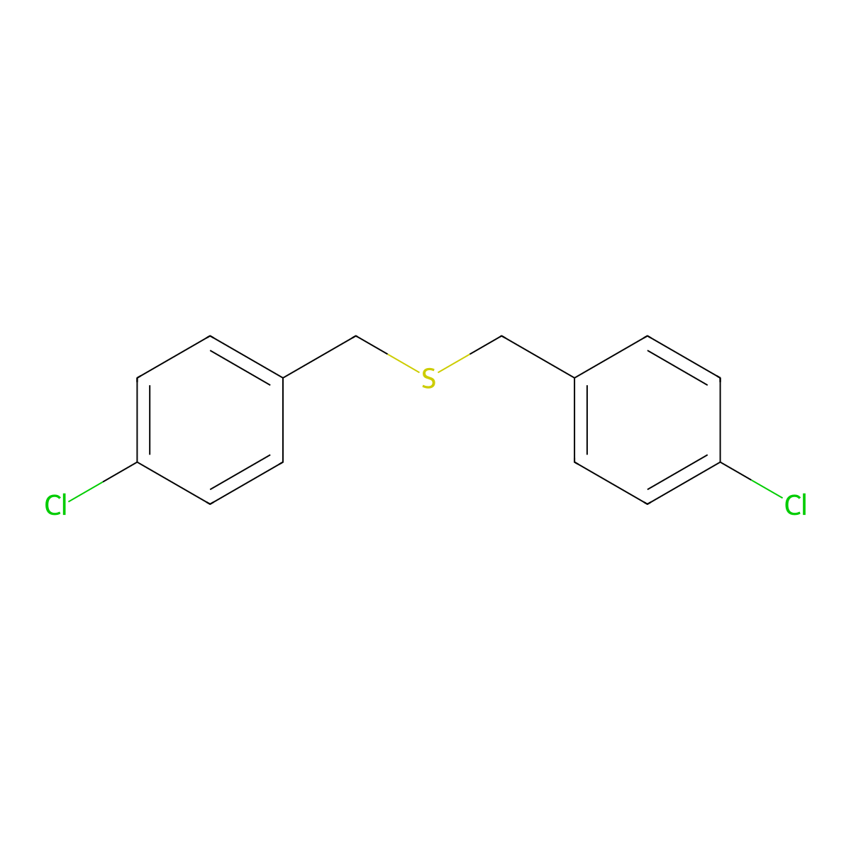 Bis(p-chlorobenzyl) sulphide molecular structure, CAS 23566-23-6