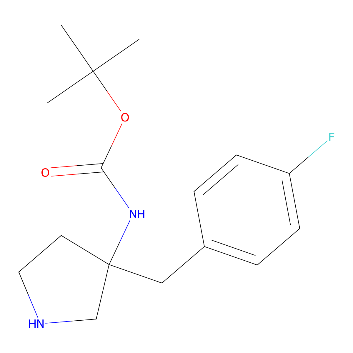 tert-butyl N-{3-[(4-fluorophenyl)methyl]pyrrolidin-3-yl}carbamate molecular structure, CAS 2356603-59-1