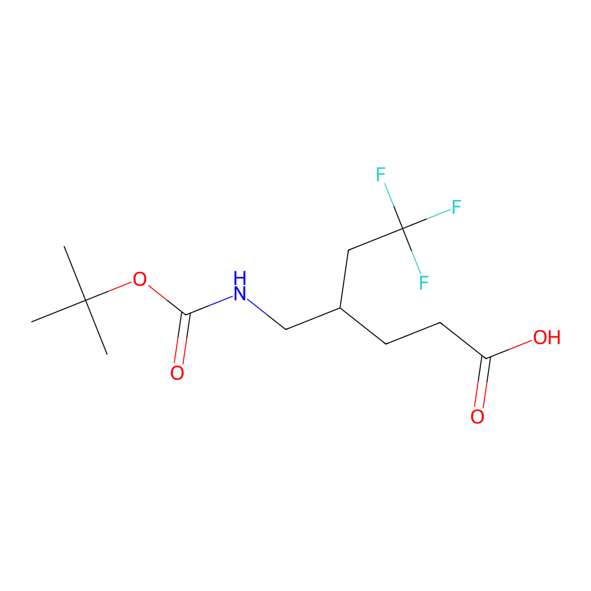 4-({[(Tert-butoxy)carbonyl]amino}methyl)-6,6,6-trifluorohexanoic acid molecular structure, CAS 2356623-23-7