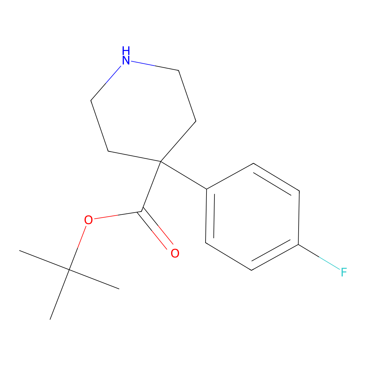Tert-butyl 4-(4-fluorophenyl)piperidine-4-carboxylate molecular structure, CAS 2356626-87-2