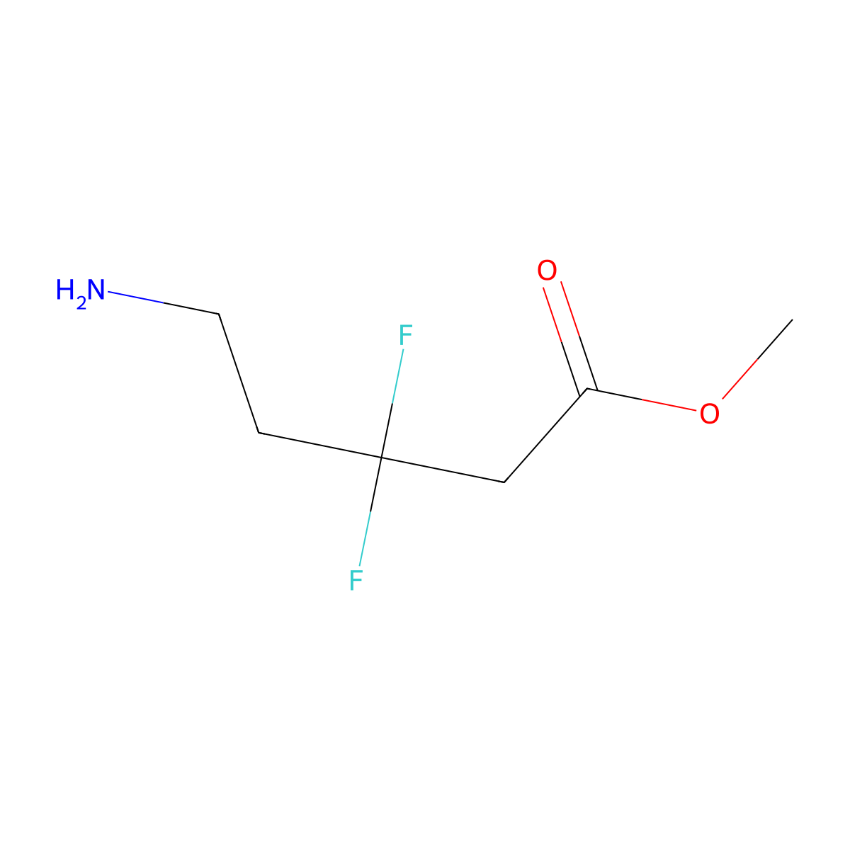 Methyl 5-amino-3,3-difluoropentanoate molecular structure, CAS 2356698-40-1