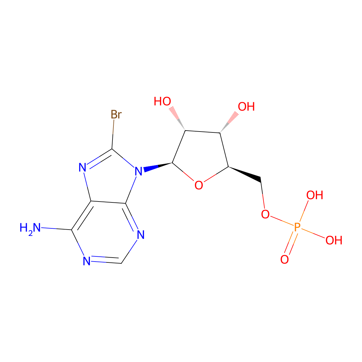 8-Bromo-Adenosine-5'-Monophosphate molecular structure, CAS 23567-96-6