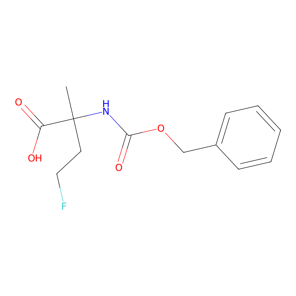 2-{[(Benzyloxy)carbonyl]amino}-4-fluoro-2-methylbutanoic acid molecular structure, CAS 2356709-94-7