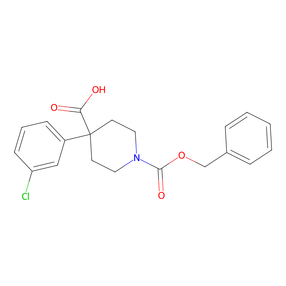 1-[(Benzyloxy)carbonyl]-4-(3-chlorophenyl)piperidine-4-carboxylic acid molecular structure, CAS 2356714-85-5