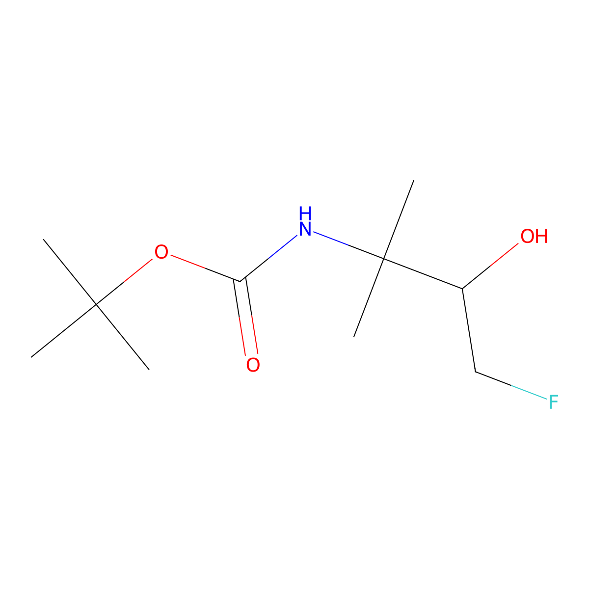 tert-butyl N-(4-fluoro-3-hydroxy-2-methylbutan-2-yl)carbamate molecular structure, CAS 2356779-52-5