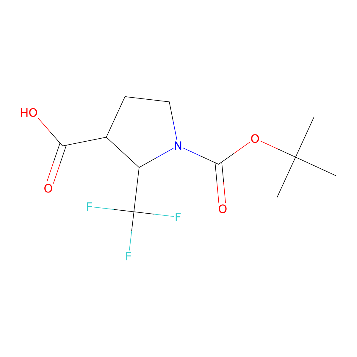 2-Trifluoromethyl-pyrrolidine-1,3-dicarboxylic acid 1-tert-butyl ester molecular structure, CAS 2356788-38-8
