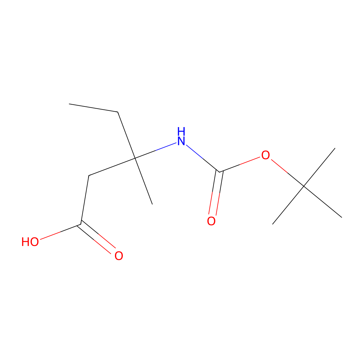 3-{[(Tert-butoxy)carbonyl]amino}-3-methylpentanoic acid molecular structure, CAS 2356802-07-6