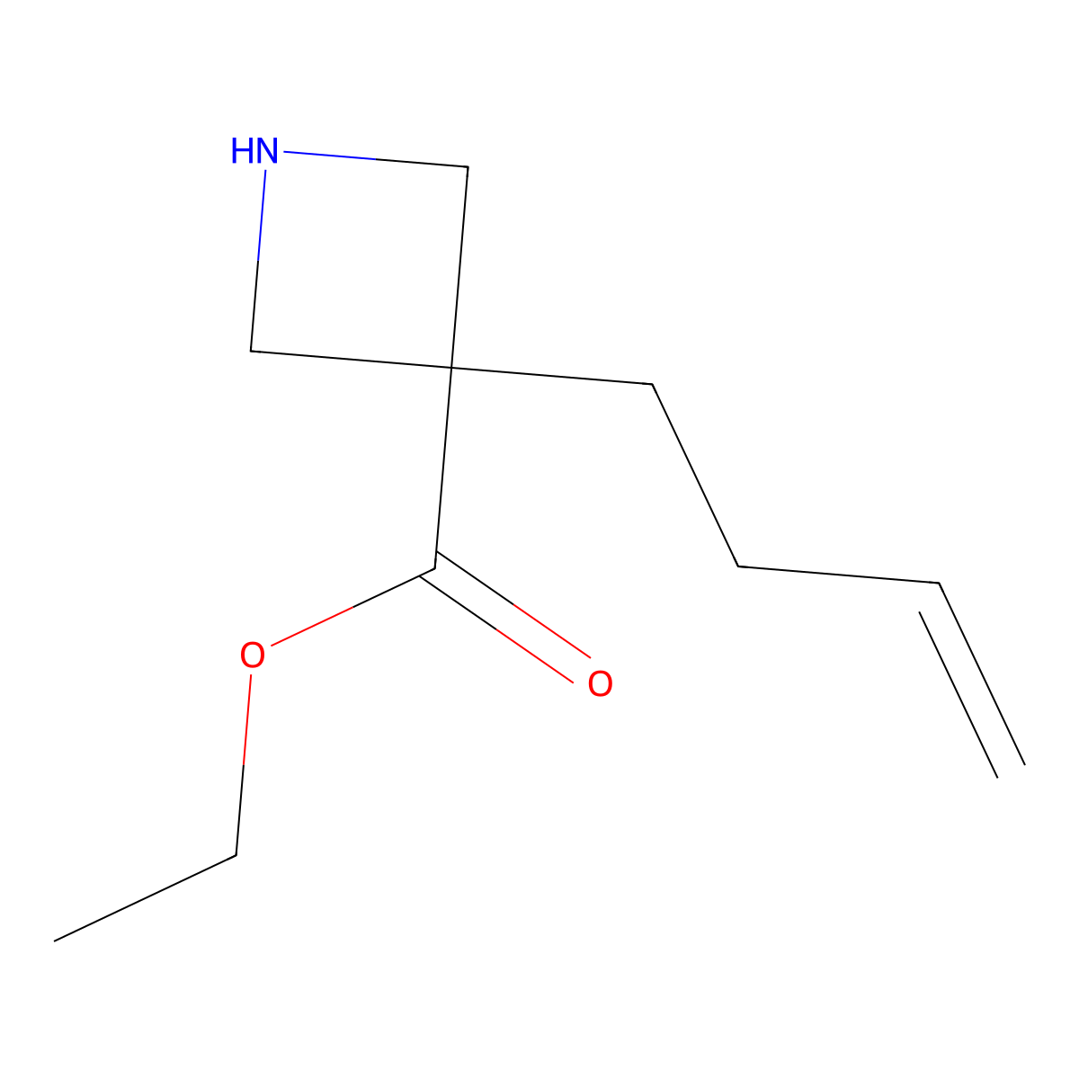 Ethyl 3-(but-3-en-1-yl)azetidine-3-carboxylate molecular structure, CAS 2356802-19-0