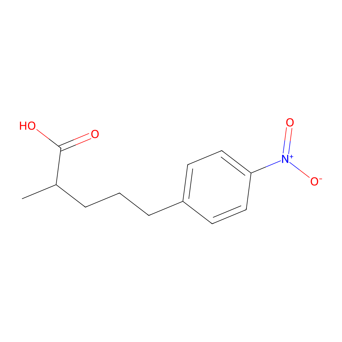 2-Methyl-5-(4-nitrophenyl)pentanoic acid molecular structure, CAS 2356805-69-9