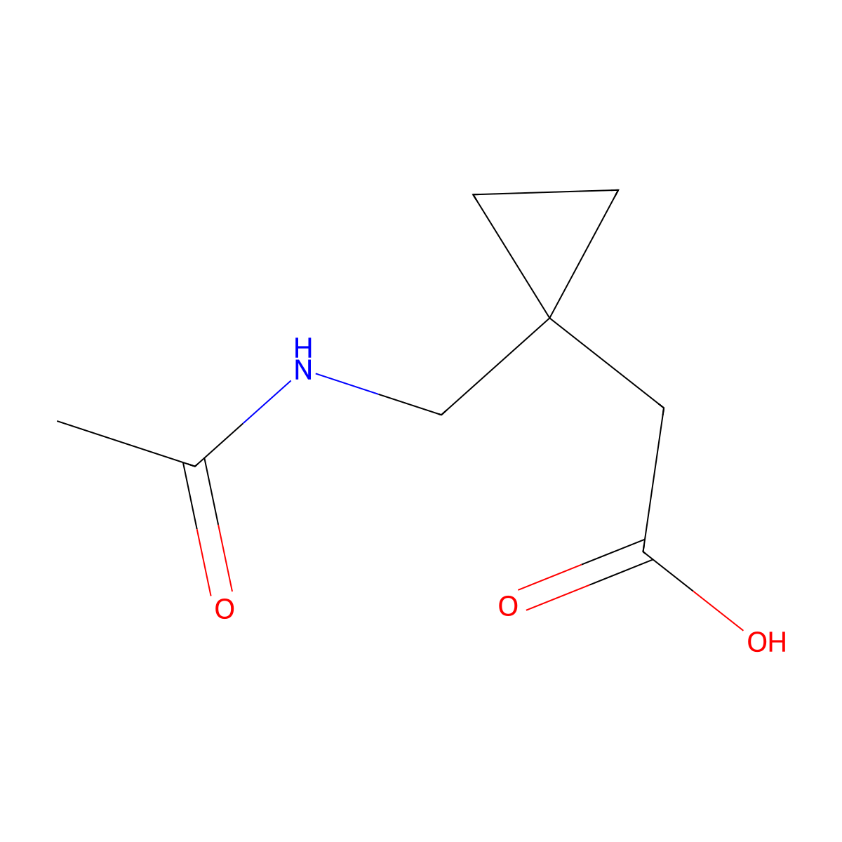2-[1-(Acetamidomethyl)cyclopropyl]acetic acid molecular structure, CAS 2356810-86-9