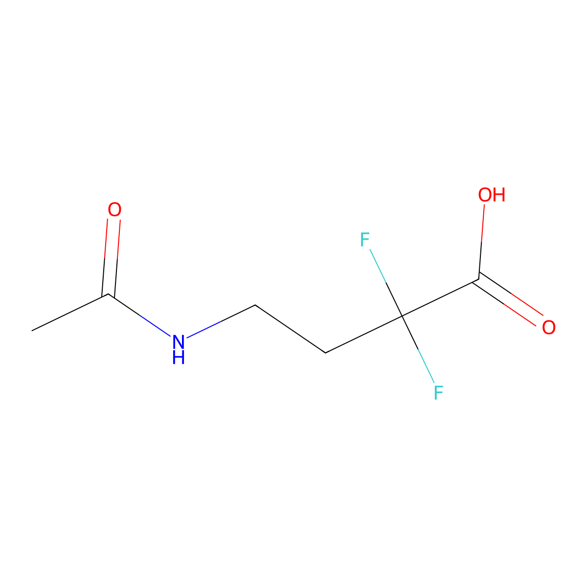 4-Acetamido-2,2-difluorobutanoic acid molecular structure, CAS 2356835-80-6