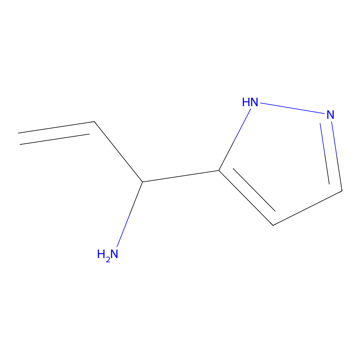 1-(1H-Pyrazol-3-yl)prop-2-en-1-amine molecular structure, CAS 2356859-71-5