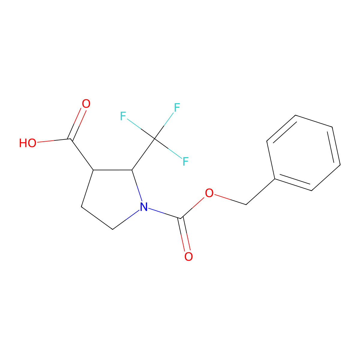 1-[(Benzyloxy)carbonyl]-2-(trifluoromethyl)pyrrolidine-3-carboxylic acid molecular structure, CAS 2356917-57-0