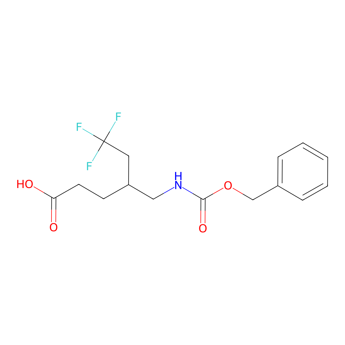 4-({[(Benzyloxy)carbonyl]amino}methyl)-6,6,6-trifluorohexanoic acid molecular structure, CAS 2356943-78-5