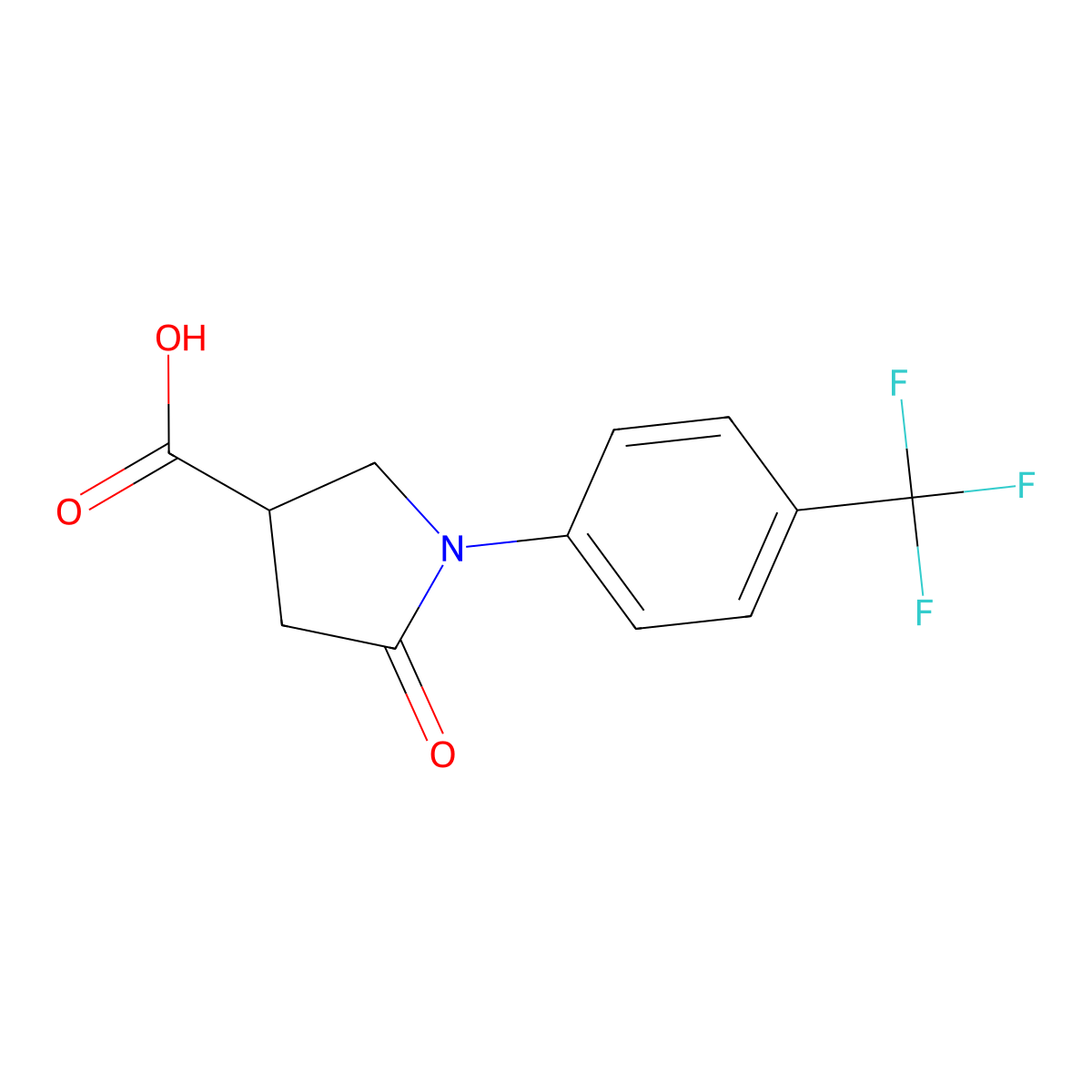 5-Oxo-1-[4-(trifluoromethyl)phenyl]pyrrolidine-3-carboxylic acid molecular structure, CAS 2357-27-9