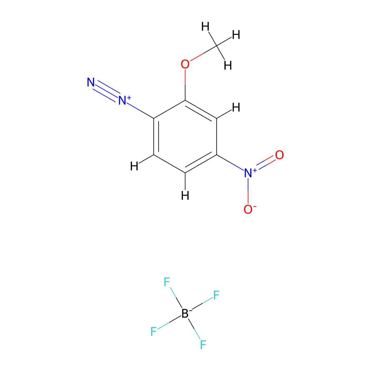 2-Methoxy-4-nitrobenzene-1-diazonium; tetrafluoroboranuide molecular structure, CAS 2357-51-9