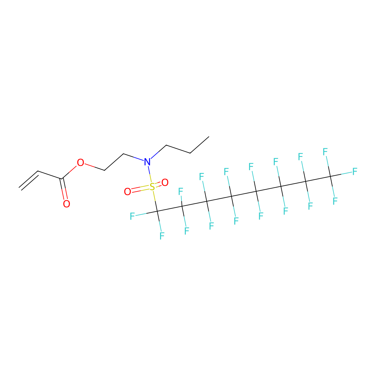 2-(((Heptadecafluorooctyl)sulphonyl)propylamino)ethyl acrylate molecular structure, CAS 2357-60-0