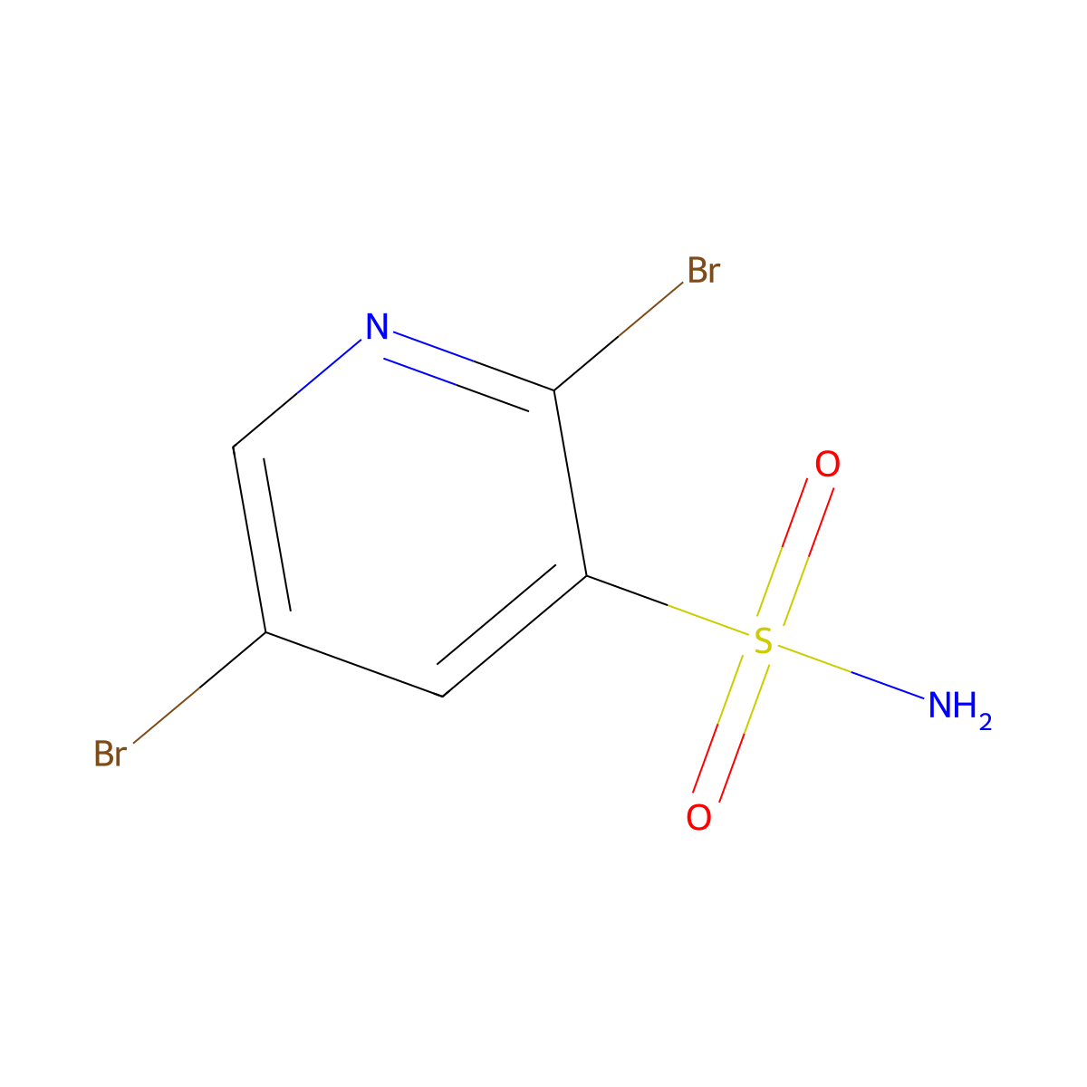 2,5-Dibromopyridine-3-sulfonamide molecular structure, CAS 2357015-60-0
