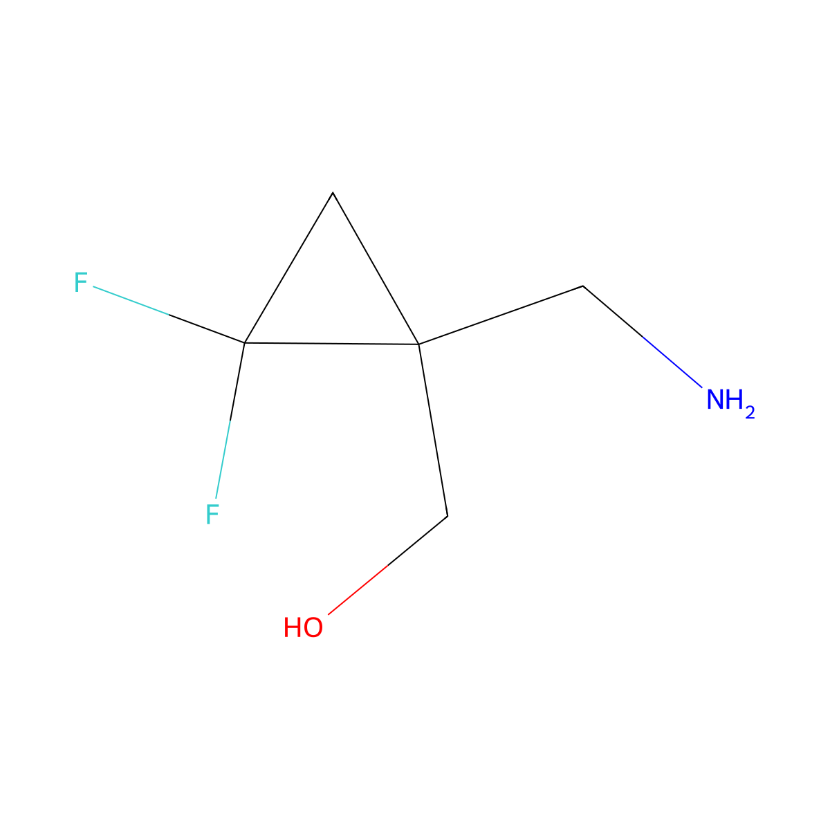 (1-(Aminomethyl)-2,2-difluorocyclopropyl)methanol molecular structure, CAS 2357044-33-6