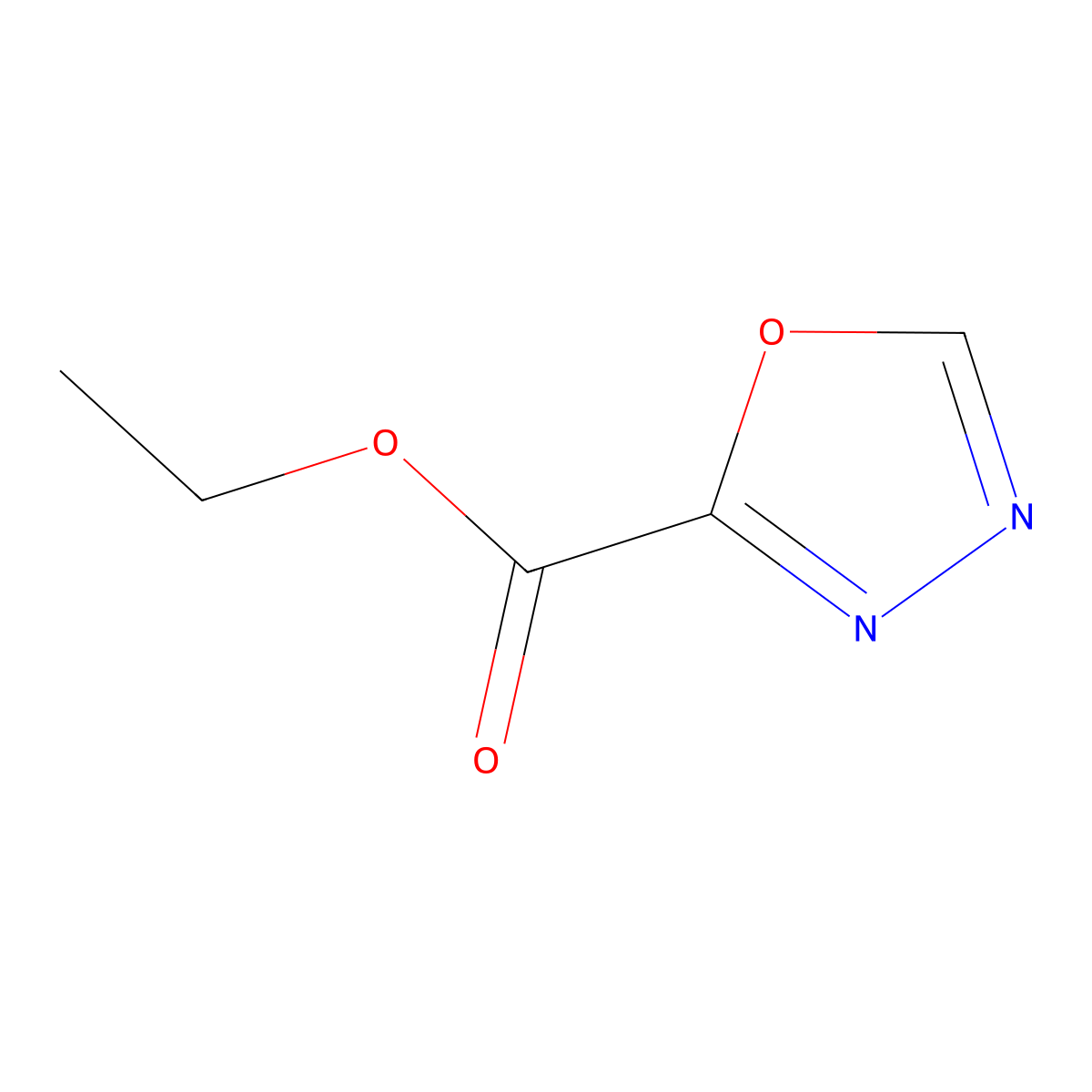 Ethyl 1,3,4-oxadiazole-2-carboxylate molecular structure, CAS 23571-75-7
