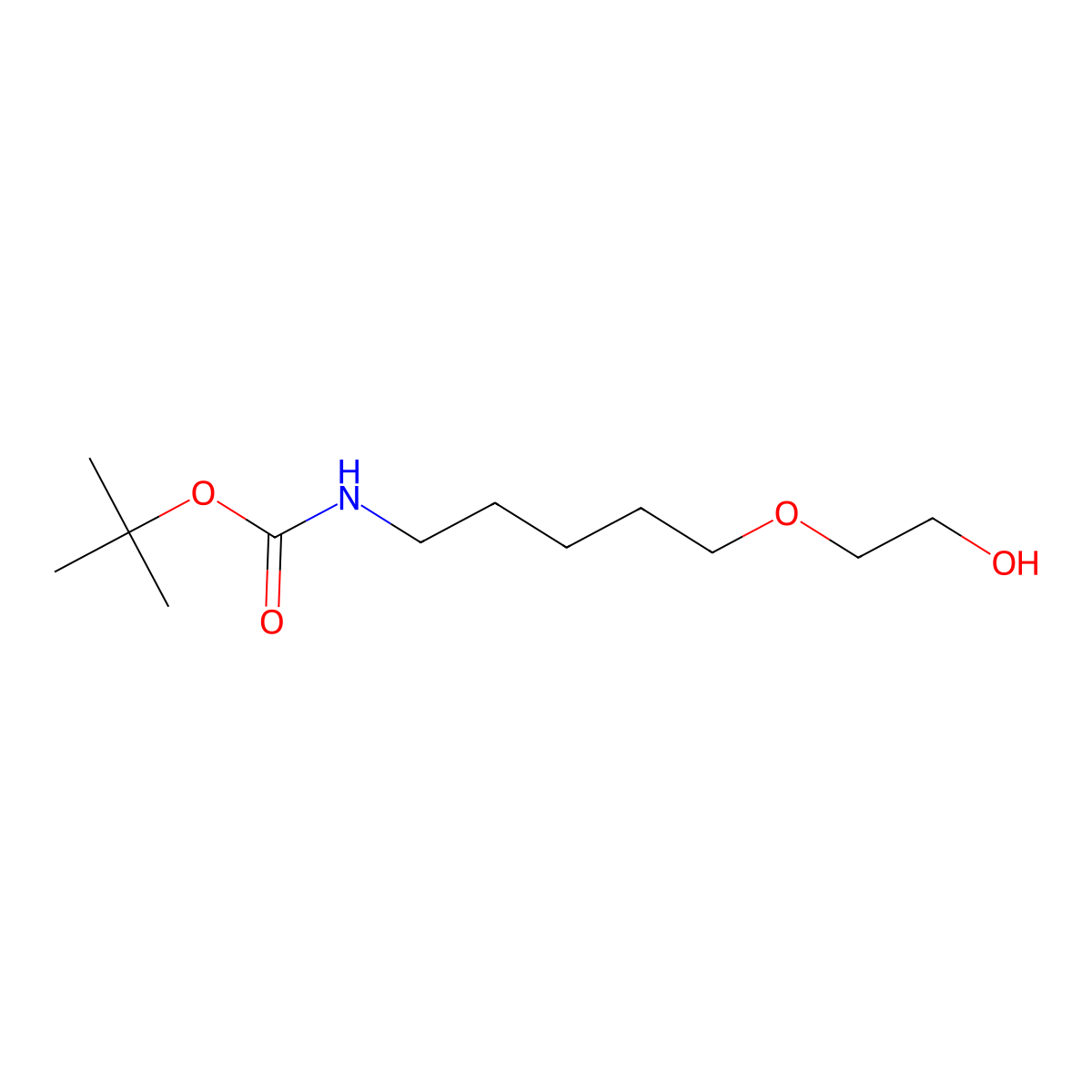 tert-Butyl 5-(2-hydroxyethoxy)pentylcarbamate molecular structure, CAS 2357105-43-0