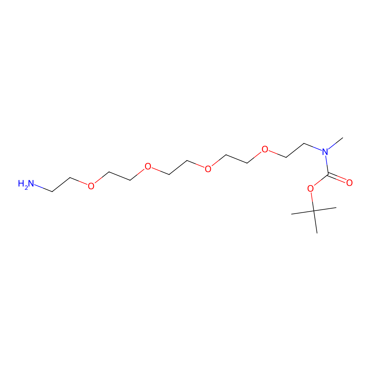Boc-MeN-PEG4-CH2CH2NH2 molecular structure, CAS 2357105-81-6