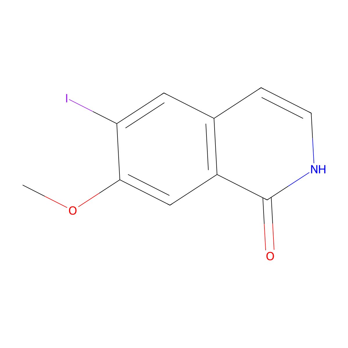 6-Iodo-7-methoxy-1(2H)-isoquinolinone molecular structure, CAS 2357107-43-6